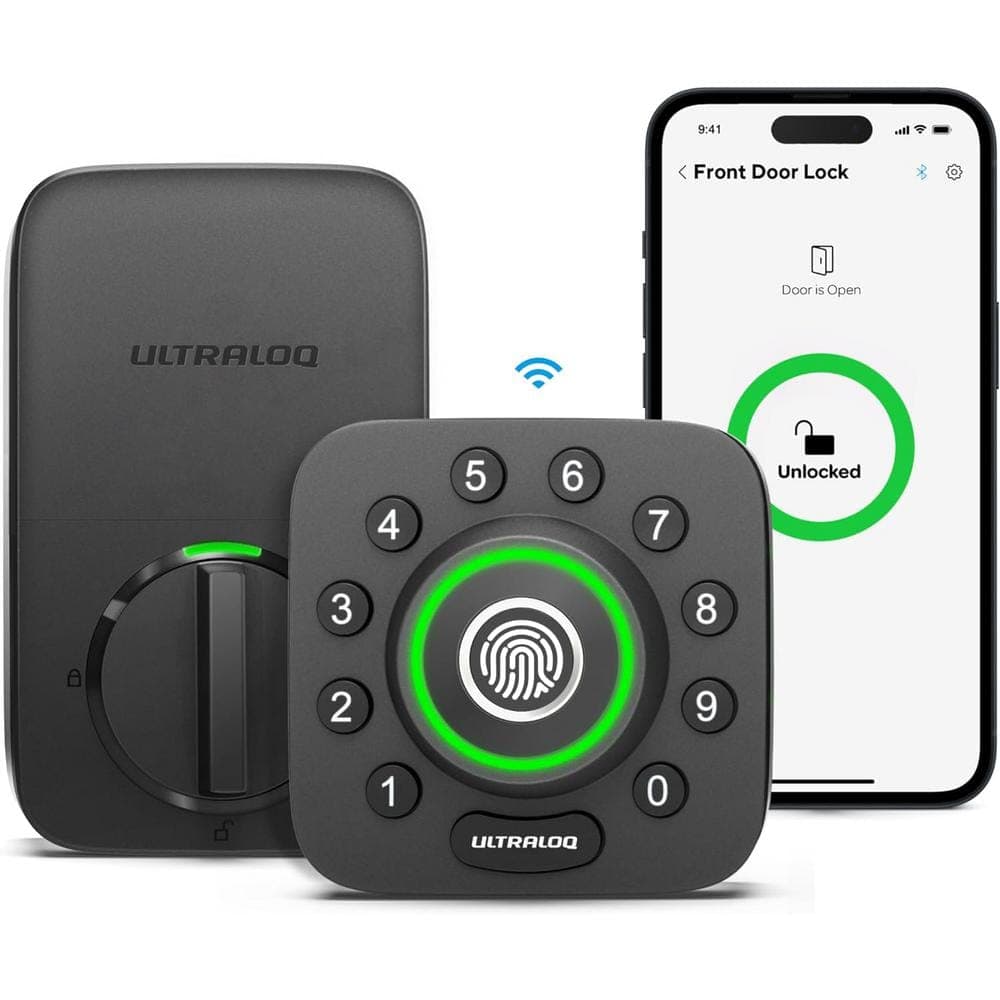 Ultraloq U-Bolt Pro Black with Satin Nickel Wi-Fi Smart Lock Deadbolt ...