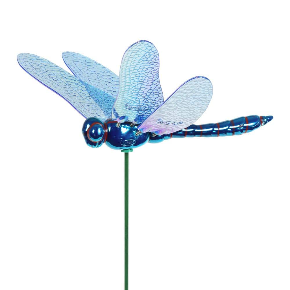 Exhart WindyWing Dragonfly 2.46 ft. Blue Plastic Garden Stake 50274 ...
