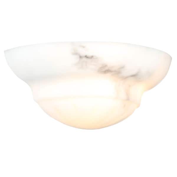 Hampton Bay 1-Light Faux Alabaster Sconce 06266 - The Home Depot