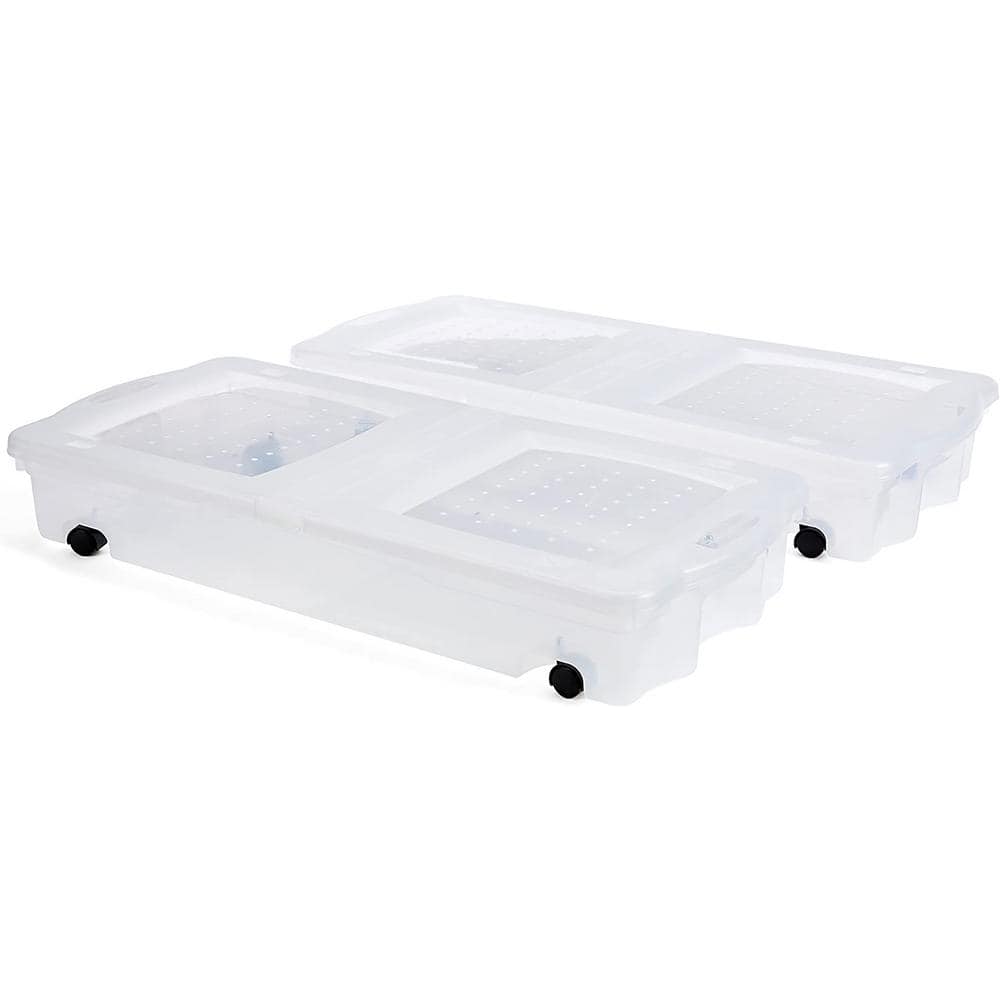 Rubbermaid Cleverstore Under the Bed Wheeled Storage Box, 68 qt. 2-Pack ...