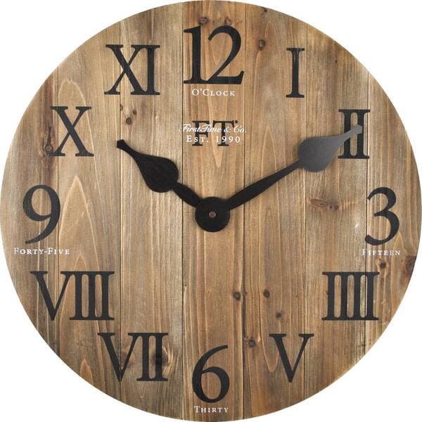FirsTime & Co. 18 in. Rustic Barn Wood Wall Clock 99686 - The Home Depot