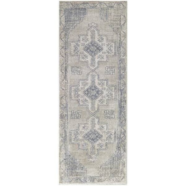 StyleWell Fermont Cream 2 ft. 7 in. x 7 ft. Medallion Runner Area Rug ...