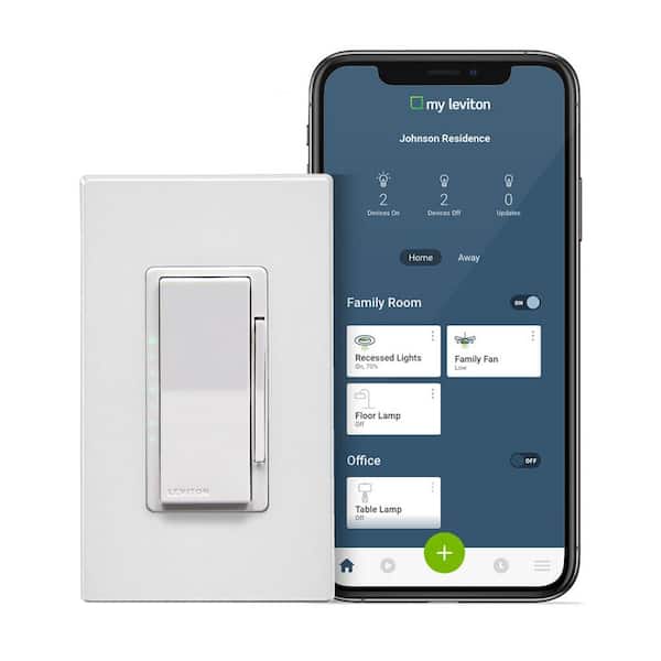 Leviton Decora Smart Wi-Fi 600-Watt Incandescent/300-Watt LED Dimmer No ...