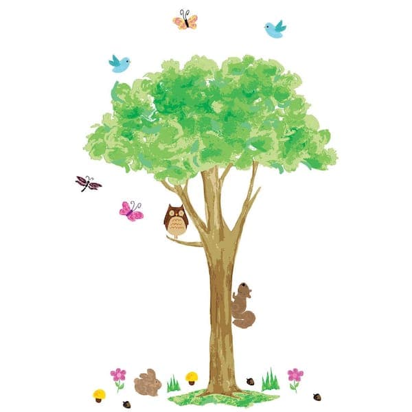 WallPops Multicolor Friendly Forest Wall Decals DWPK3529 - The Home Depot