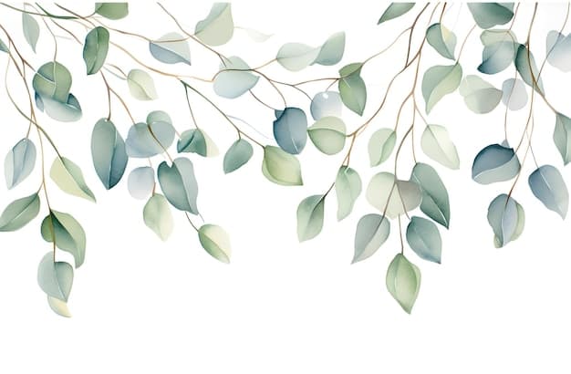 Premium Photo | Eucalyptus wreath greenery illustration cute eucalyptus ...