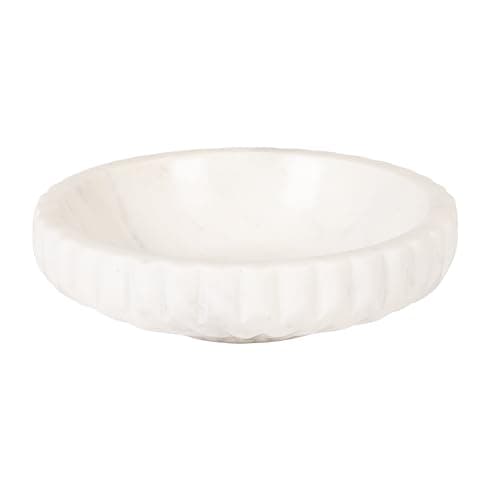 Creative Co-Op White Marble Decorative Bowl