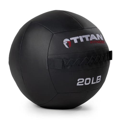 Titan Fitness 10 LB Soft Leather Medicine Wall Ball, Color-Coded Weight ...