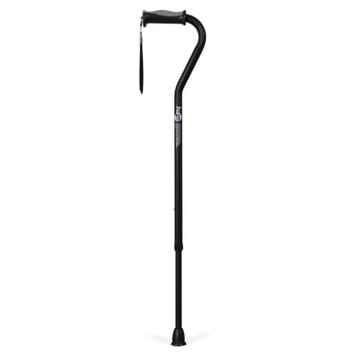 Hugo Mobility Adjustable Derby Handle Cane with Reflective Strap, Ebony ...