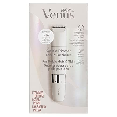Gillette Venus for Bikini Pubic Hair and Skin, Gentle Electric Razor Bikini Trimmer, Includes 1 Womens Trimmer, 1 Comb, 1 AA Battery for Intimate Grooming