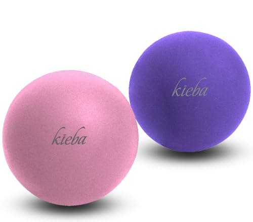 Kieba Massage Lacrosse Balls for Myofascial Release, Trigger Point Therapy, Muscle Knots, and Yoga Therapy. Set of 2 Firm Balls (Blue and Red)