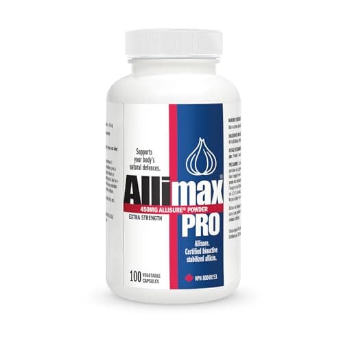 Amazon.com: Allimax Pro 450mg 100 Vegicaps. Allicin Garlic Supplement ...