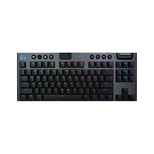 Logitech G915 TKL Tenkeyless Lightspeed Wireless RGB Mechanical Gaming Keyboard, Low Profile Switch Options, LIGHTSYNC RGB, Advanced Wireless and Bluetooth Support - Linear, Black