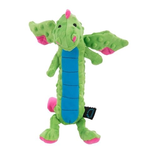 goDog Tough Puppy Dragon Squeaky Plush Dog Toy with Chew Guard ...