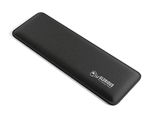 Glorious Gaming Padded Keyboard Wrist Rest (Full Size, 25mm Thick) - Anti-Fray Stitched Edges, Smooth Cloth Surface, Anti-Slip Rubber Base, Medium Firmness, 440 x 100 x 25mm - Black