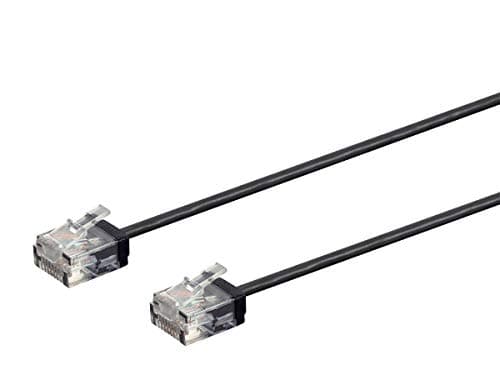 Monoprice Cat6 Ethernet Patch Cable - 0.5 Feet - Black | Stranded, 550MHz, UTP, Pure Bare Copper Wire, 36AWG - Micro SlimRun Series