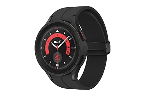 Samsung Galaxy Watch5 Pro 45mm BT Black Titanium, Heart Monitor, Workout Tracking, Advanced Sleep Coaching, Body Composition Analyzer (Renewed)