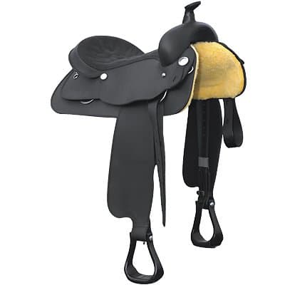 16” Wintec all rounder black synthetic roughout western trail saddle ...