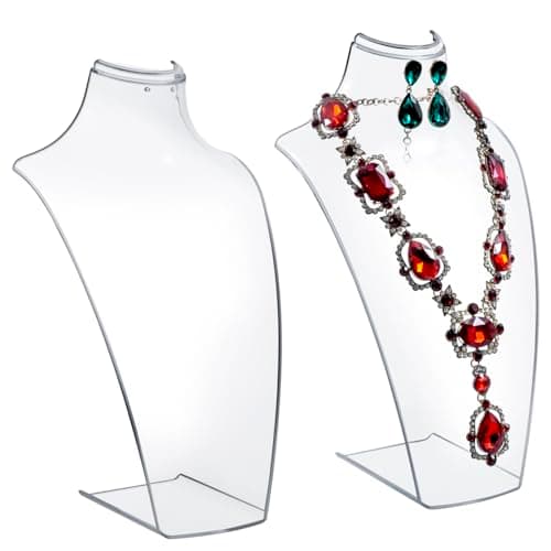 Clear Acrylic Necklace Bust and Earring Display Stand, Countertop 3D J ...