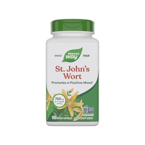 Nature's Way St. John's Wort Capsules - Herbal Calmative for Restlessness & Nervousness Relief - Non-GMO, 100 Vegetarian Capsules