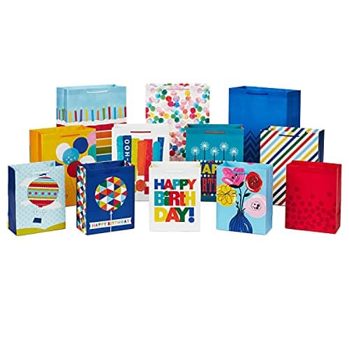 Amazon.com: Hallmark 13" Large Gift Bag Assortment, Holiday Icons (12 ...