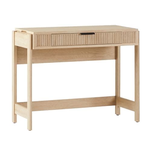 Walker Edison - Modern Farmhouse Metal and Wood Desk - White Oak ...