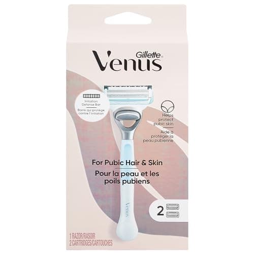 Gillette Venus for Bikini Pubic Hair and Skin, Gentle Electric Razor Bikini Trimmer, Includes 1 Womens Trimmer, 1 Comb, 1 AA Battery for Intimate Grooming
