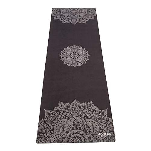 YOGA DESIGN LAB | The Combo Yoga Mat | 2-in-1 Mat+Towel, Eco-Friendly, Studio Quality | with Carrying Strap (Mandala Black, 5.5mm)