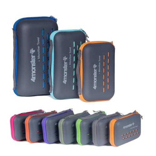 4monster Microfiber Travel Towel, Quick Dry Sport Towel, Super Absorbent, Compact, Lightweight,Soft, Suitable for Gym,Bath,Beach,Yoga,Camping,Golf,Hiking,Backpacking,Sports,Workout Dark-Blue M