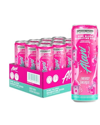 Alani Nu PINK SLUSH Sugar-Free, Low Calorie Energy Drinks | 140mg Caffeine | Zero Sugar | 15 Calories or Less | 355 mL Cans (12 Pack)