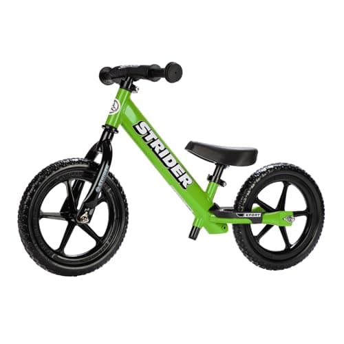 Strider 12” Sport Bike, Blue - No Pedal Balance Bicycle for Kids 1 to 4 Years - Includes Safety Pad, Padded Seat, Mini Grips & Flat-Free Tires - Tool-Free Assembly & Adjustments