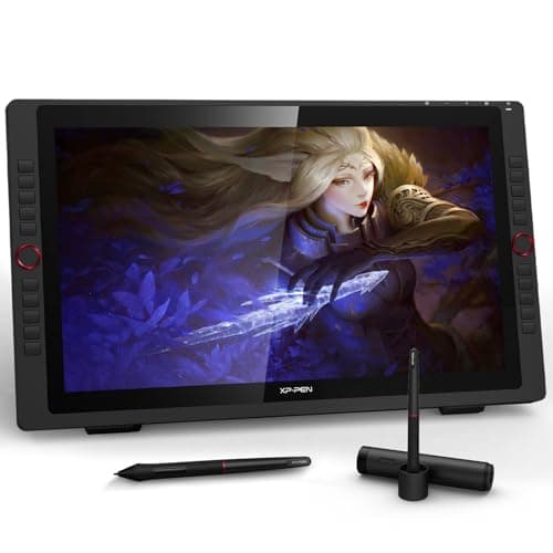 XP-PEN Artist24 Pro Drawing Monitor 24 Inch Pen Display Graphic Monitor QHD 2K Monitor with Two Red Dial Wheels and 20 Express Keys Battery-Free Stylus Tilt Supported 90% Adobe RGB