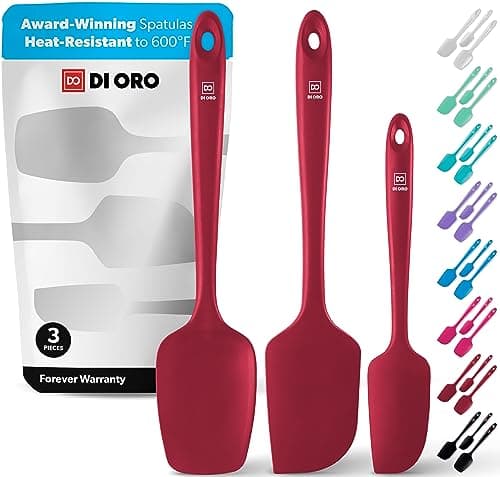 DI ORO 3-Piece Silicone Spatula Set - Heat Resistant, Non-Stick, FDA ...