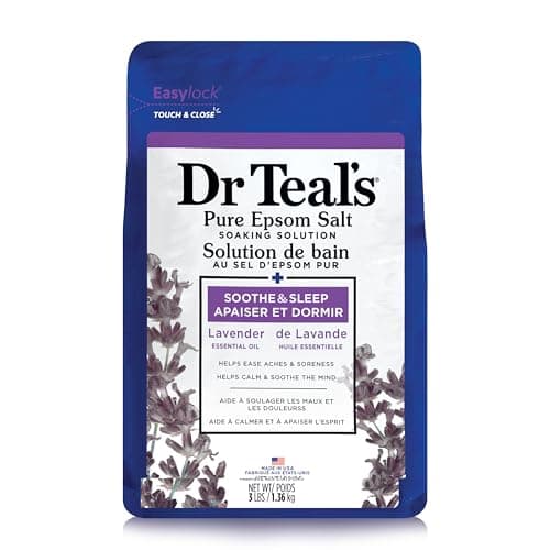 Dr Teal’s Salt Soak with Pure Epsom Salt, Soothe & Sleep with Lavender, 3 lbs (Packaging May Vary)