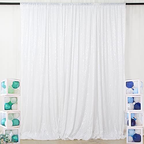 Buy ShinyBeauty Sequin Backdrop 8x8ft Blue Sequin Backdrop Curtain ...