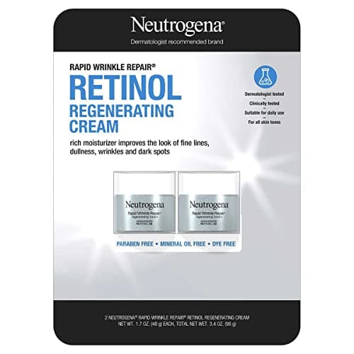 Neutrogena Rapid Wrinkle Repair Regenerating Cream - Retinol Face & Eye Moisturizer - Hyaluronic Acid Serum- 48 mL
