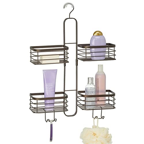 Amazon.com: mDesign Extra Wide Metal Wire Bathroom Tub and Shower Caddy ...
