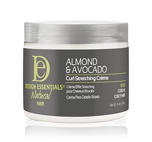 Design Essentials Natural Curl Stretching Crème to Elongate, Define, Smooth Medium to Course Natural Hair Textures-Almond & Avocado Collection, 16oz.