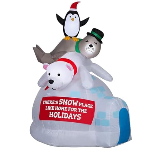 Gemmy 6-ft Animatronic Lighted Polar Bear Christmas Inflatable at Lowes.com