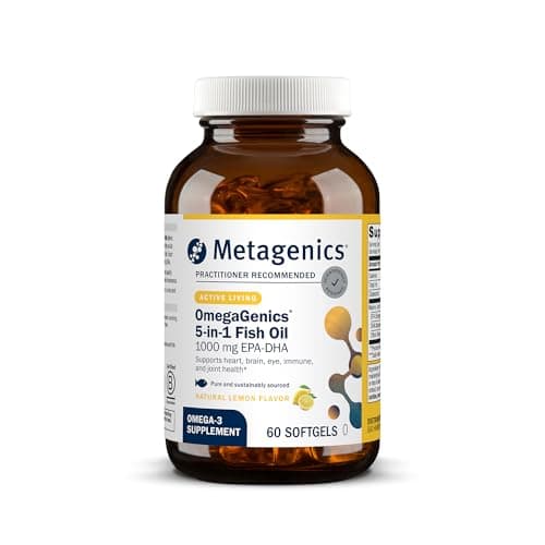 Metagenics - OmegaGenics EPA-DHA 1000 - Fish Oil Supplement - Brain and Cardiovascular Support - Lemon Flavor - 240 Softgels