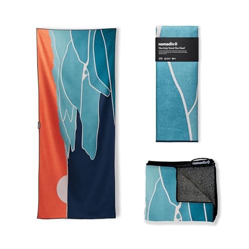 Nomadix Ultralight Towel - Quick Dry & Super Lightweight - Perfect As A Pack Towel to Save On Space - Made with Recycled Materials - Palms Night - 30x54
