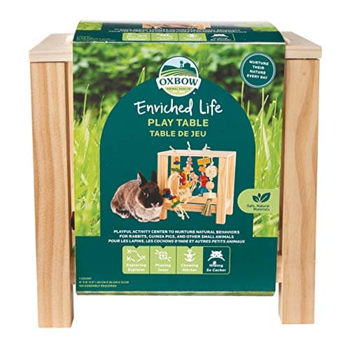 Oxbow Enriched Life Play Table, Rabbit Toys, Guinea Pig Toys, Enrichment for Bunny, Guinea Pig, Hamster, Rabbit, Chinchilla, Rat, Chinchilla Cage Accessories, Small Pet Accessories for Cage