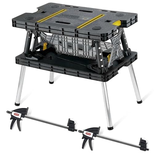 Keter Folding Work Table with Two Adjustable Clamps | ShelHealth