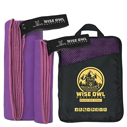 Camping Towel by Wise Owl Outfitters - Ultra Soft Compact Quick Dry Microfiber - Great for Fitness, Hiking, Yoga, Travel, Sports, Backpacking & The Gym - Free Bonus Hand Towel 24x48 MB