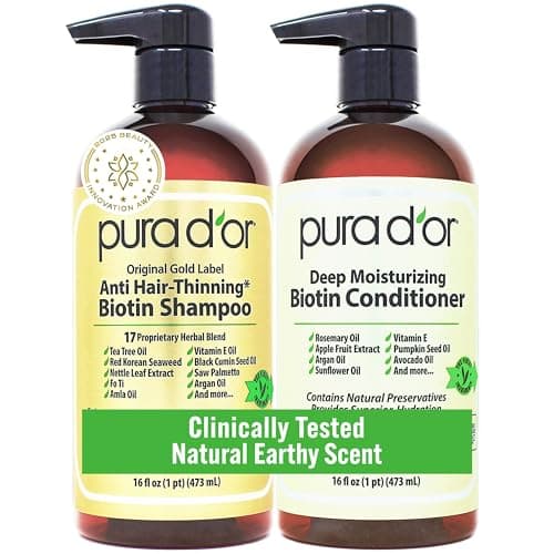 PURA D'OR MD Anti Hair Thinning Shampoo, Clinically Tested, Promotes ...