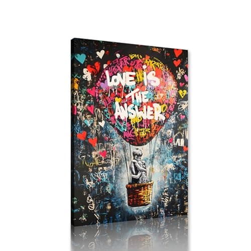 Impresión en lienzo de tipografía graffiti de arte callejero de Banksy por iCanvas