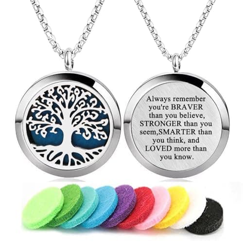 2 Styles Aromatherapy Essential Oil Diffuser Necklace Brass Hollow Ball ...