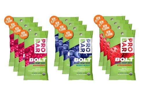 PROBAR - Bolt Organic Energy Chews, Strawberry, Non-GMO, Gluten-Free, USDA Certified Organic, Healthy, Natural Energy, Fast Fuel Gummies (12 Count)