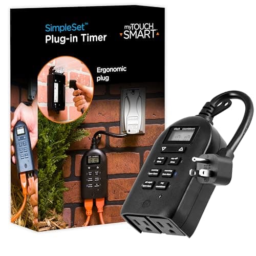 myTouchSmart Simple Set Plug-In Dual Digital Indoor,Outdoor Timer with ...