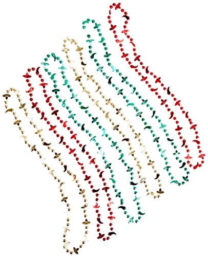 Beistle Fiesta Beads Necklace 33" Green/Gold/Red 50372 - Walmart.com