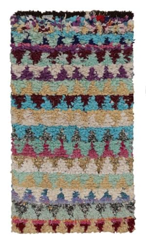 Vintage Boucherouite Moroccan Rag Rug, Cozy Boho Meets Wabi-Sabi For ...
